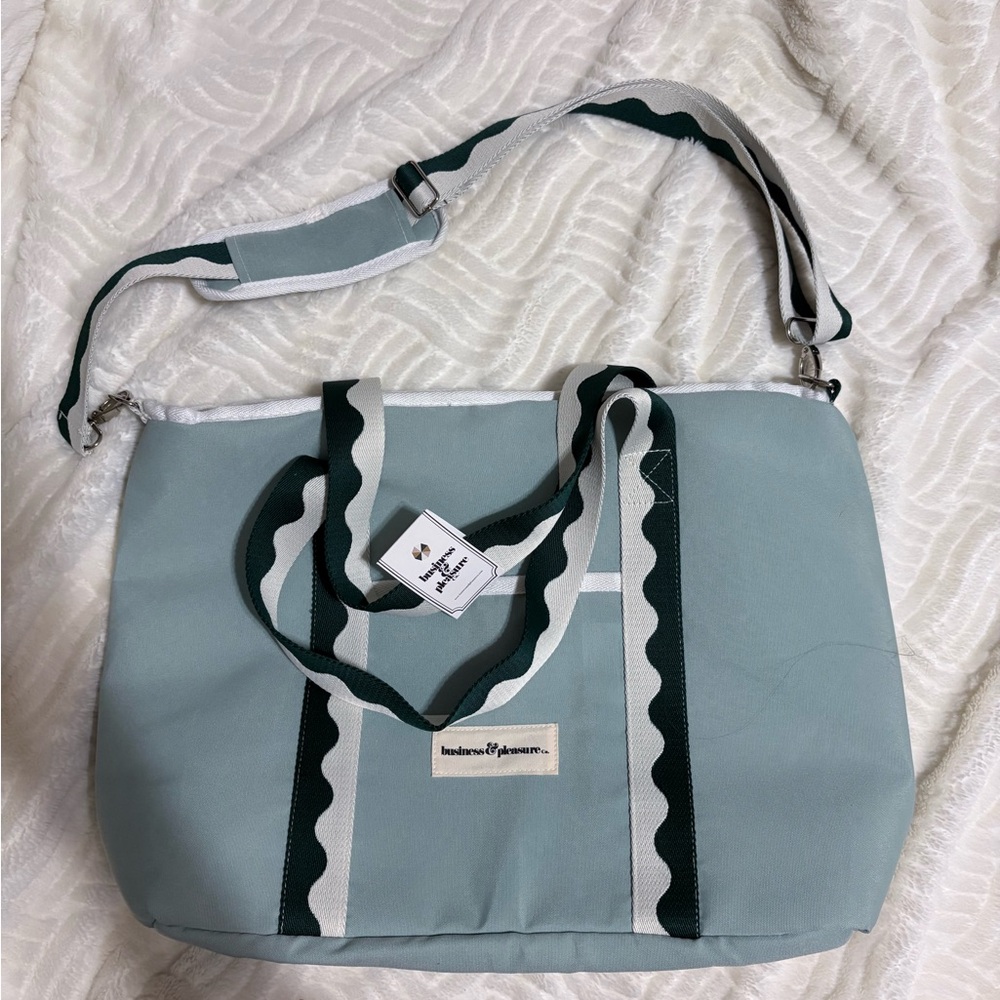Green and White Tote Bag